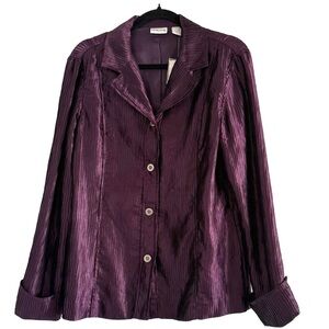 ⭐️ Chico's Deep Purple Crinkle Blazer Medium